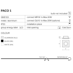 DOWLIGHT / ARO DE ENCASTRAR  PACO 1 BLACK 1xGU10 máx.10W(LED) - AZ0797 - Image 2